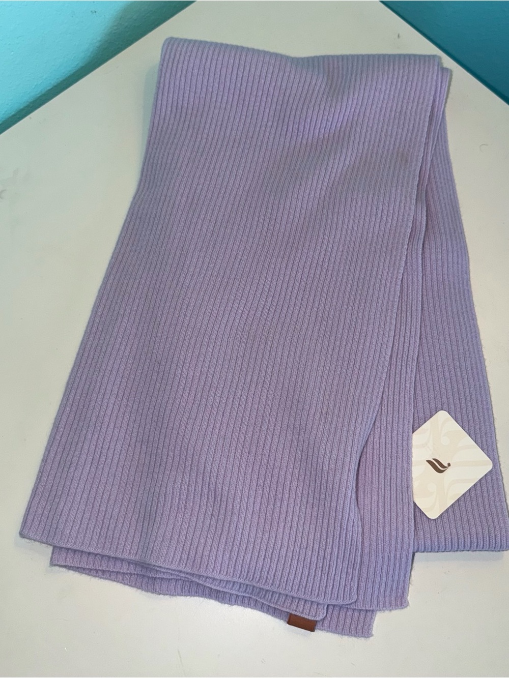 Fabletics Lilac Ribbed Knit Scarf